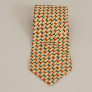 Vintage Burberrys Of‎ London Geometric Pattern Mens 100% Silk Hand Sewn Neck Tie